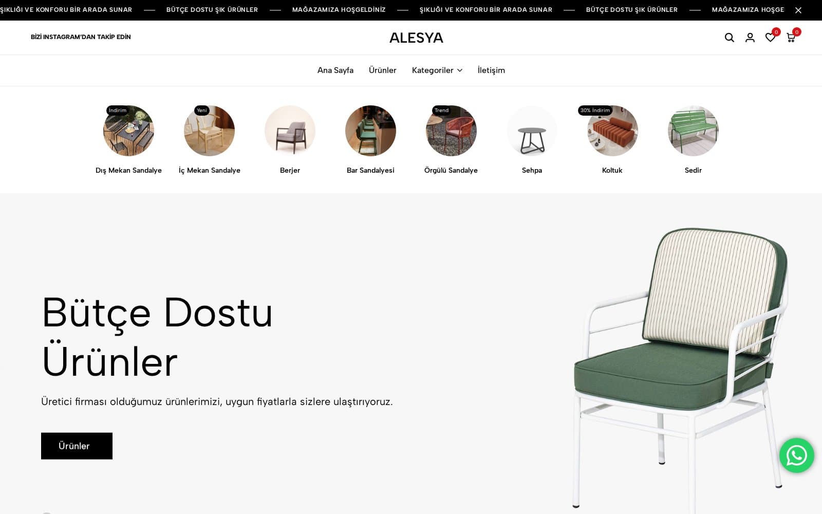 Alesya Sandalye E-Ticaret Sitesi