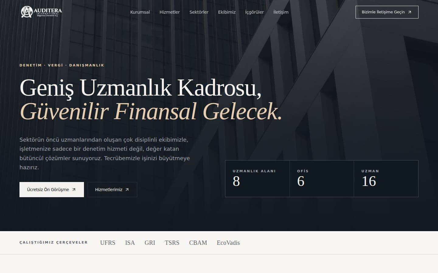 Auditera International Kurumsal Web Sitesi