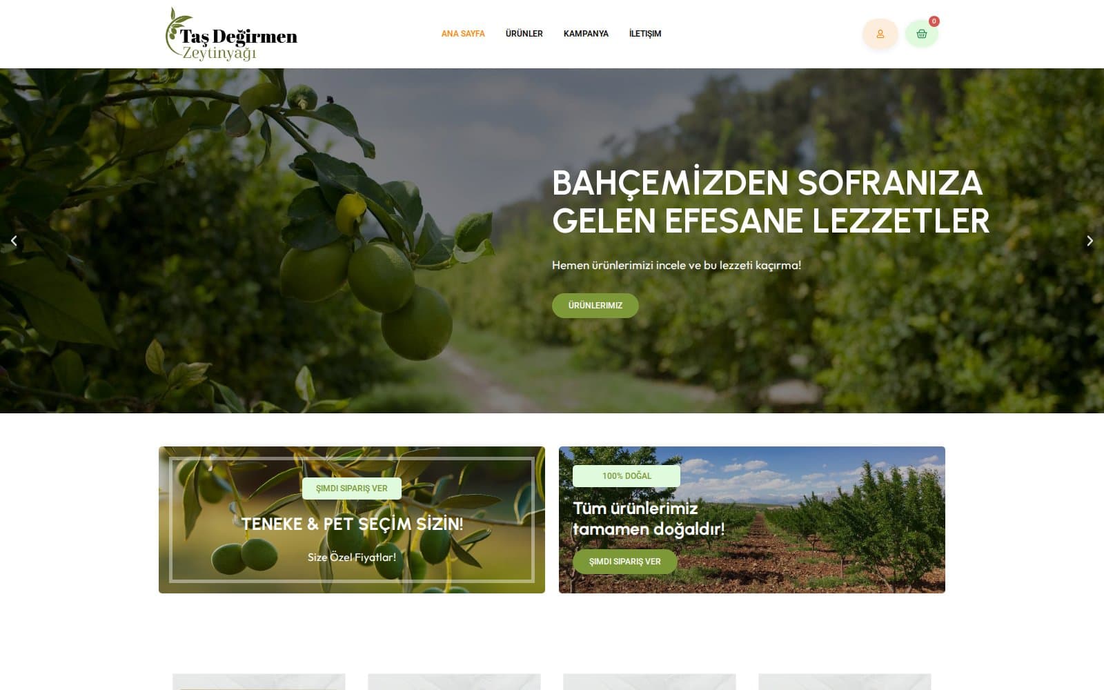 Taş Değirmen Zeytinyağı E-Ticaret Sitesi